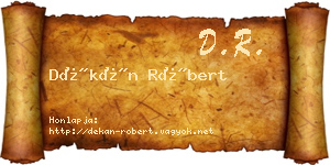 Dékán Róbert névjegykártya