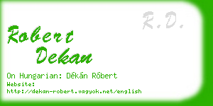 robert dekan business card