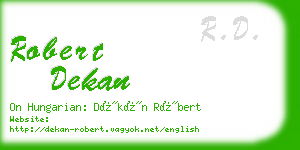 robert dekan business card